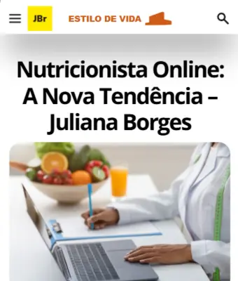 Matéria sobre a nutricionista Juliana Borges no Jornal de Brasília